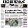 PRIMA PAGINA - L'Eco di Bergamo: "Atalanta, tutto sul campionato per tornare in Europa"