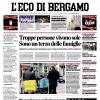 PRIMA PAGINA - L'Eco di Bergamo: "L'Atalanta cresce e le sue ali volano"