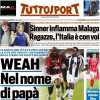 L'apertura di Tuttosport: "Weah nel nome di papà". Giocherà da 9 col Milan