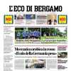 L'Eco di Bergamo oggi in apertura con la Dea: "Atalanta, manca solo il gol"