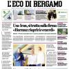 PRIMA PAGINA – L'Eco di Bergamo: "Sarri apre la nuova era"