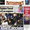 Tuttosport in prima pagina: "Juve d'acciaio". 0-0 dei bianconeri con l'Aston Villa