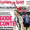 Il Derby d'Italia finisce 4-4. Il Corriere dello Sport in prima pagina: "Gode Conte"