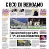 PRIMA PAGINA - L'Eco di Bergamo: “L'Atalanta frena a Pisa: 1-1”