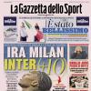 PRIMA PAGINA - La Gazzetta dello Sport: "Ira Milan, Inter +10" 