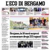 PRIMA PAGINA - L'Eco di Bergamo: "Atalanta, primo allenamento per Palladino"