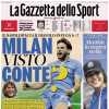 Il Napoli batte il Milan 0-2. L'apertura de La Gazzetta dello Sport: "Milan, visto Conte?"