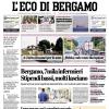 PRIMA PAGINA - L'Eco di Bergamo: "L'anniversario: Gli ottanta anni del Totocalcio. Il sogno del 13!"