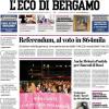 PRIMA PAGINA - L'Eco di Bergamo: "L'Italia a caccia del Mondiale con 4 atalantini"