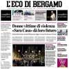 L'Eco di Bergamo in prima pagina sulla Dea: "Atalanta seconda a -1 dal Napoli"