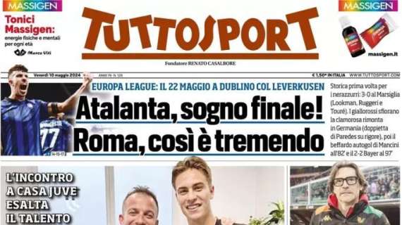 Tuttosport in apertura sull'incontro a casa Juve: "Alex benedice Yildiz 10"