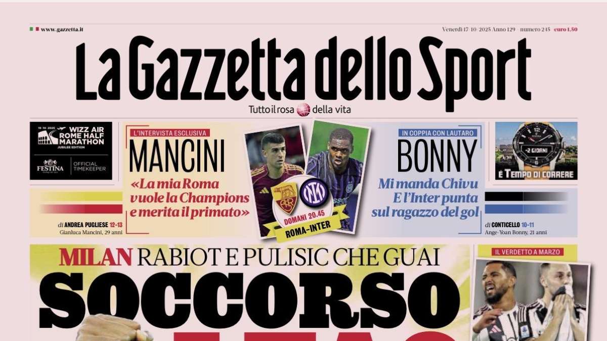 PRIMA PAGINA - La Gazzetta dello Sport: "Soccorso Leao"