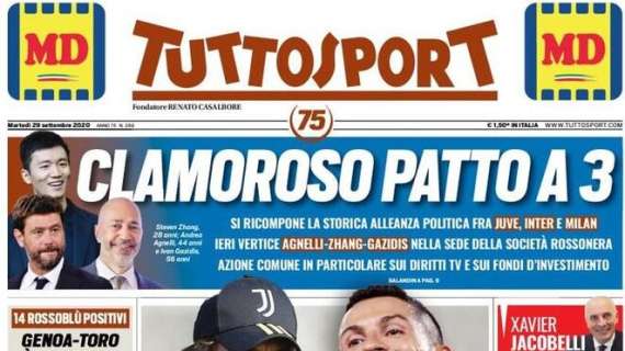 PRIMA PAGINA - Tuttosport: "Clamoroso patto a 3"