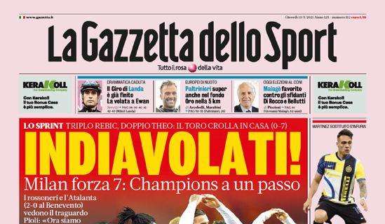 L'apertura de La Gazzetta dello Sport: "L'Atalanta vede il traguardo Champios"