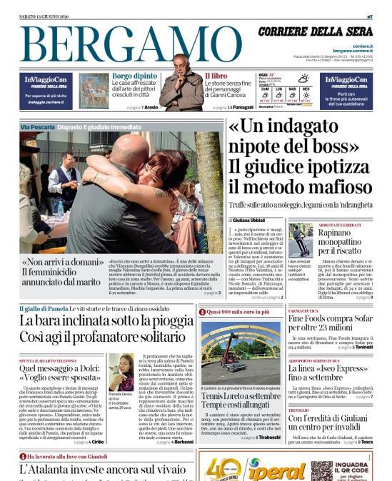 PRIMA PAGINA - Corriere di Bergamo: "L’Atalanta investe ancora sul vivaio"