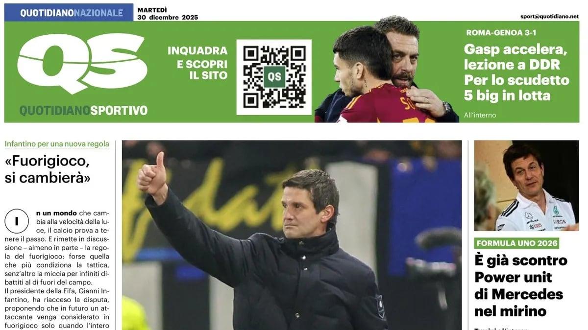 PRIMA PAGINA - QS Quotidiano Sportivo: "Chivu, la forza della vetta"