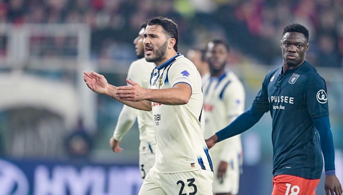 Atalanta, Kolasinac esce al 26'. Contusione al ginocchio 