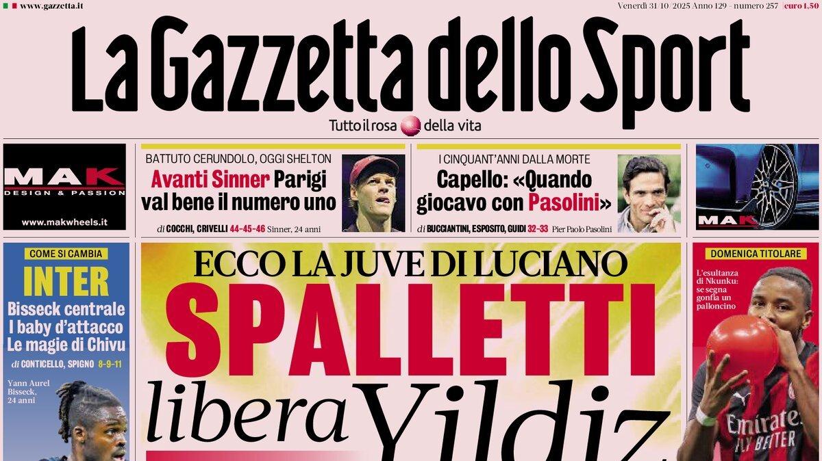 PRIMA PAGINA - Gazzetta dello Sport: "Spalletti libera Yildiz"
