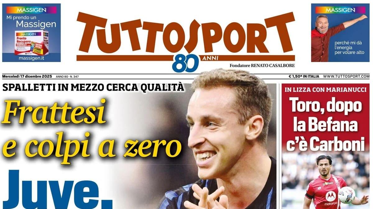 PRIMA PAGINA - Tuttosport: "Juve, svolta al centro"