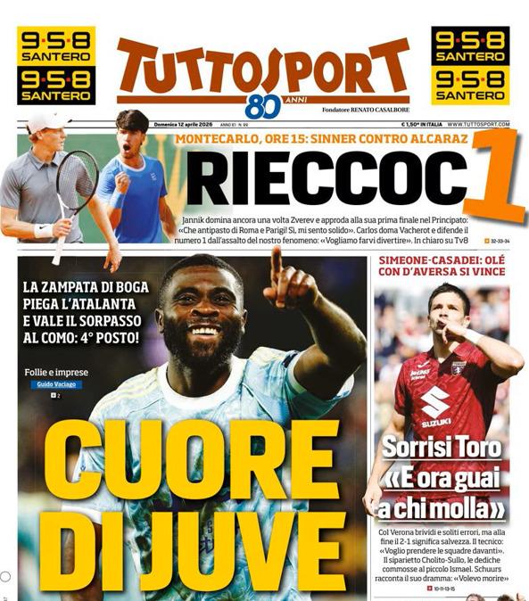 PRIMA PAGINA - TuttoSport: "Cuore di Juve"