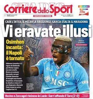 Il Napoli torna a vincere, il Corriere dello Sport in prima pagina: "Vi eravate illusi"
