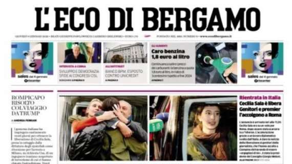 L'Eco di Bergamo apre con le parole di Scalvini: "Nessun obiettivo o limite, come vuole Gasp"