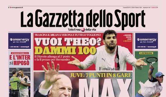 La prima pagina de La Gazzetta dello Sport sulla crisi della Juve: "Max scotta"