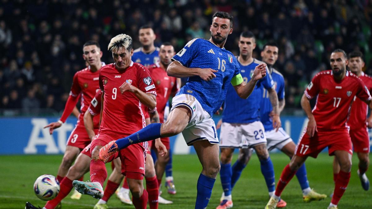 L'Italia attacca e crea occasioni ma non segna. Regge la Moldova: 0-0 al 45esimo