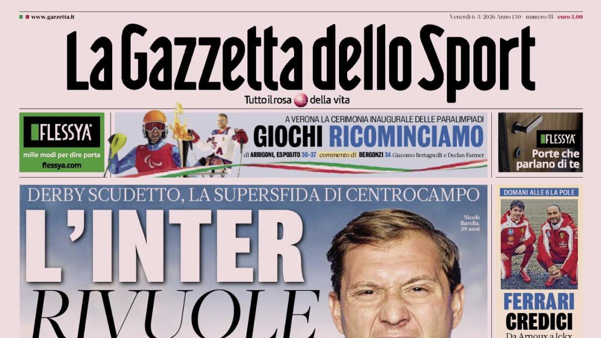 PRIMA PAGINA - La Gazzetta dello Sport: "L'Inter rivuole Barellik"