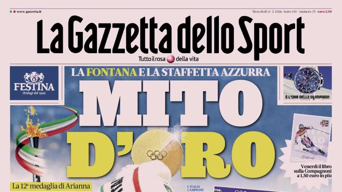 PRIMA PAGINA - La Gazzetta dello Sport: "Mito d'oro"