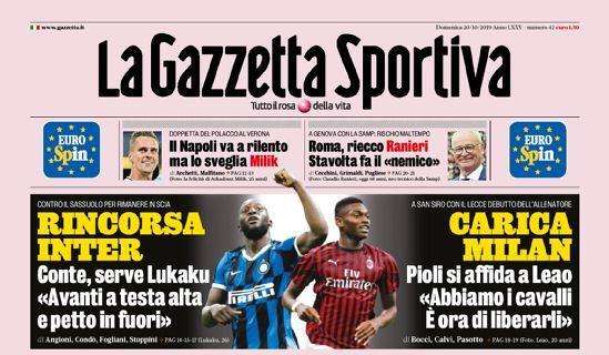 La Gazzetta dello Sport: "Fuga Atalanta, rimonta Lazio ma Gasp attacca"