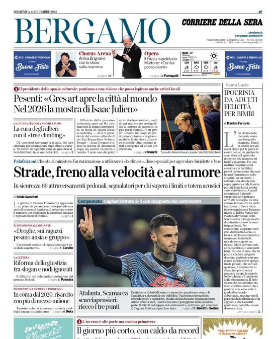 PRIMA PAGINA - Corriere di Bergamo: "Atalanta, Scamacca scacciapensieri: riecco i tre punti"