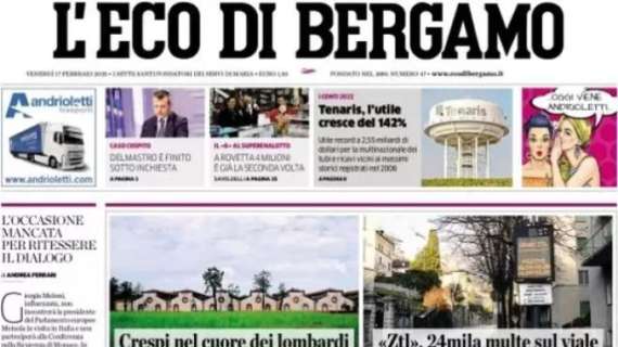 L'Eco di Bergamo: "Capello: 'Atalanta e Lazio? Uno show da Champions'"