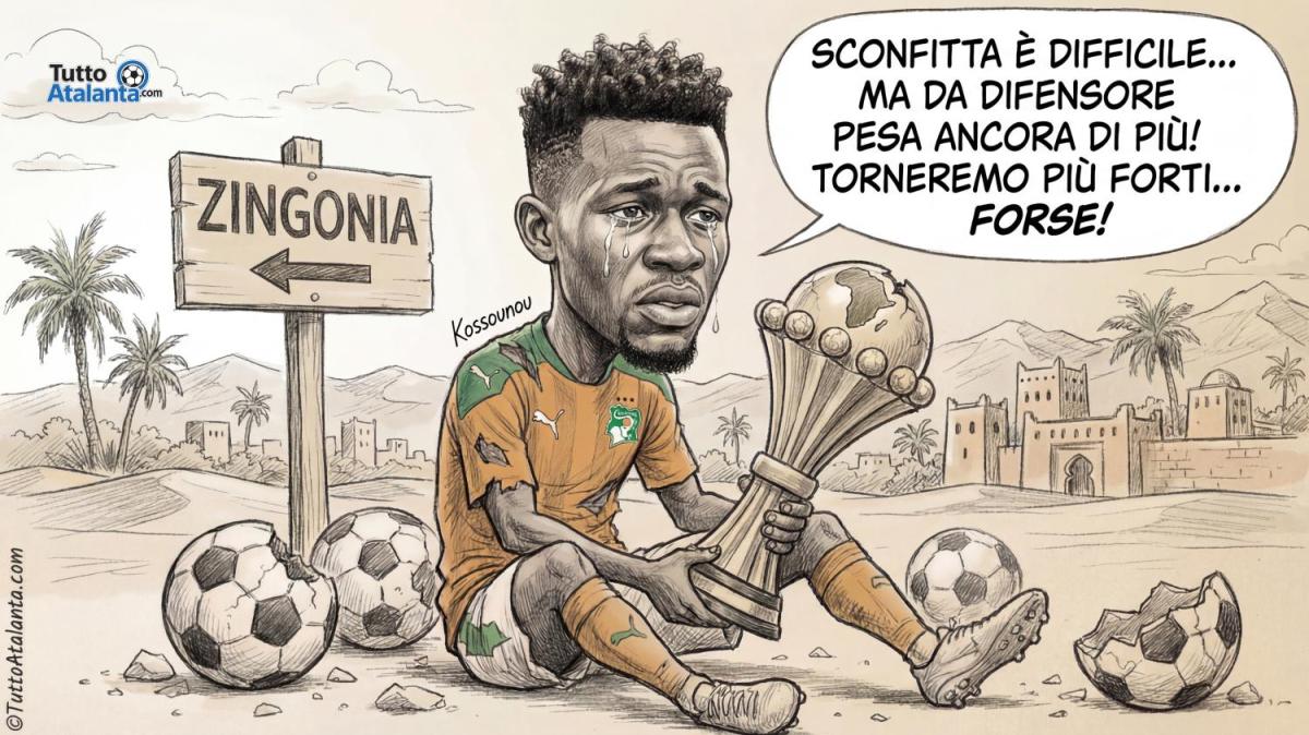 La vignetta TA - L'amarezza di Kossounou fuori dalla Coppa d'Africa e il ritorno a Zingonia: "Da difensore fa più male"