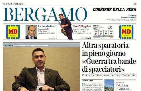 Il Corriere di Bergamo in apertura sulla Coppa Italia: "Atalanta a Firenze. Scalvini out un mese"