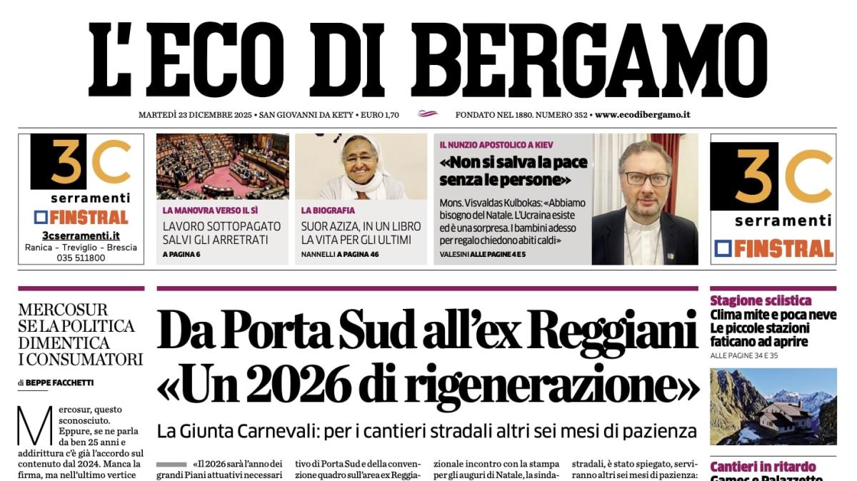 PRIMA PAGINA - L'Eco di Bergamo: "Atalanta, carattere e rosa ampia per risalire la china"