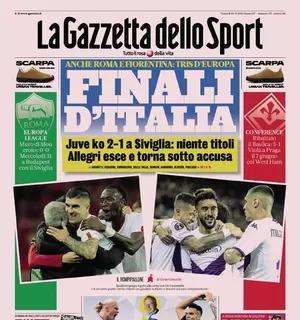 La prima pagina de La Gazzetta dello Sport apre sulle italiane in Europa: “Finali d’Italia”