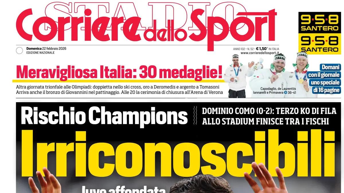 PRIMA PAGINA - Corriere dello Sport: "Irriconoscibili"