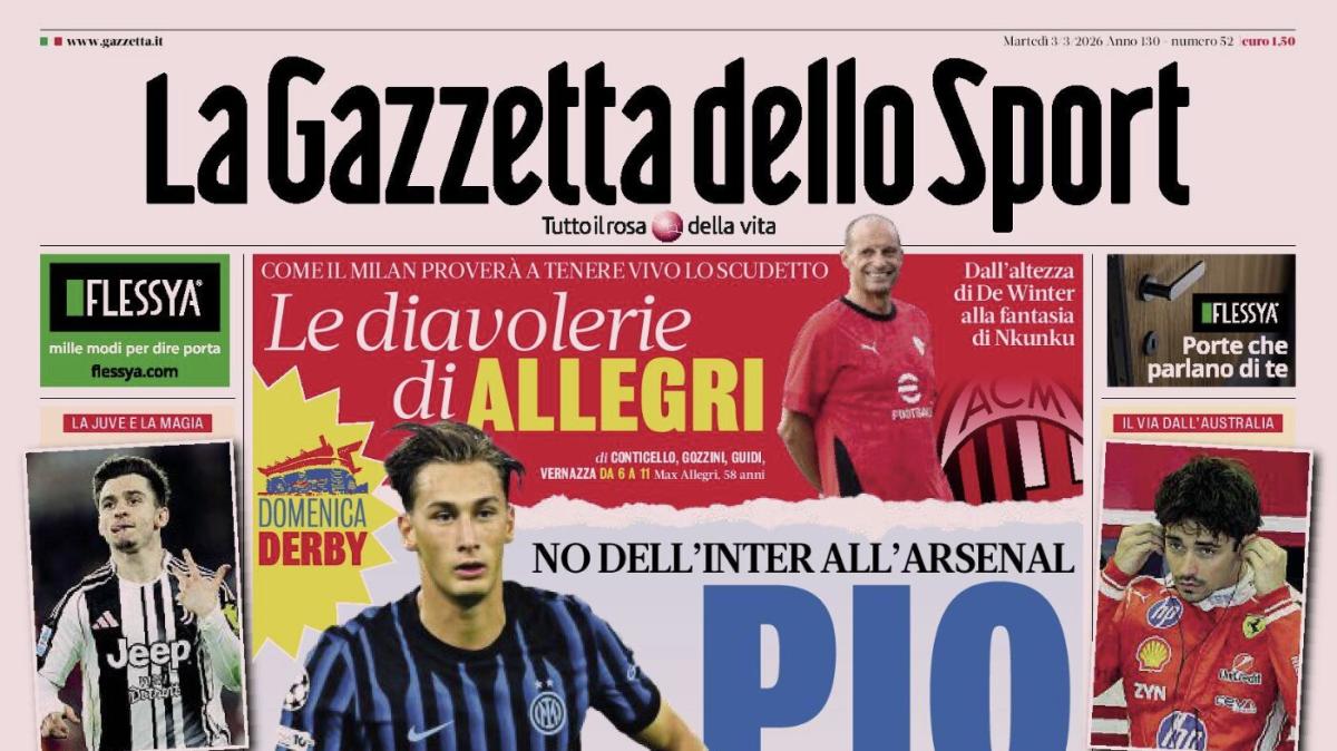 PRIMA PAGINA - La Gazzetta dello Sport: "Pio non si tocca"