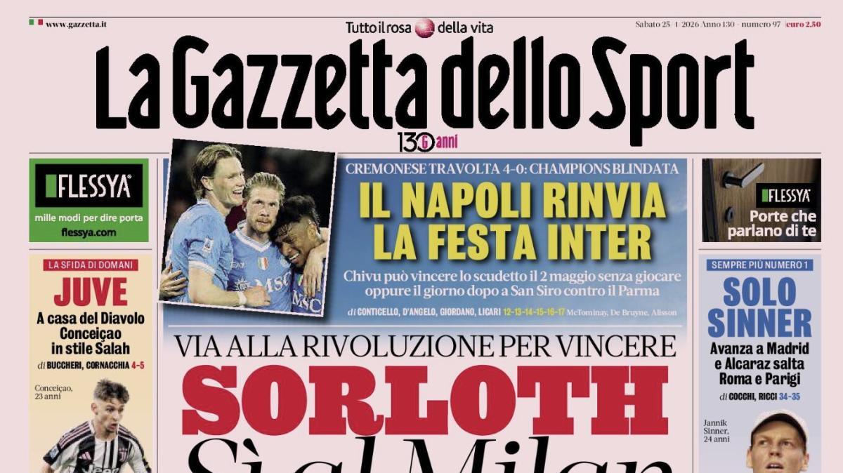 PRIMA PAGINA - La Gazzetta dello Sport: "Gasp: «I Friedkin sono con me». Rabbia Ranieri"