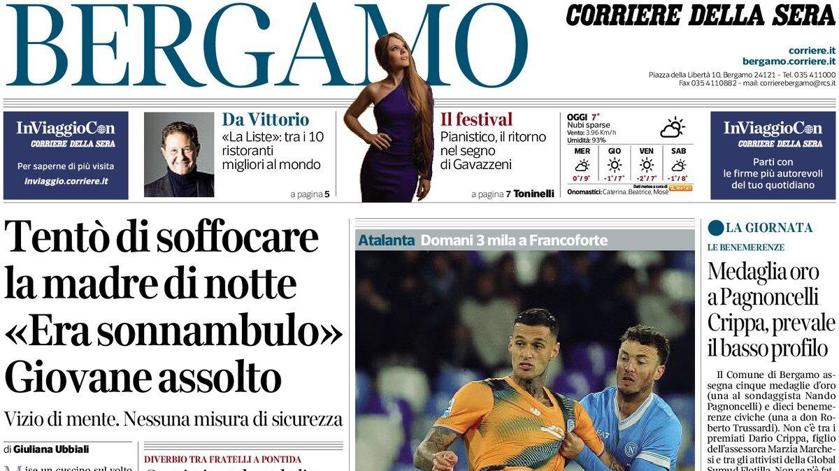 PRIMA PAGINA - Corriere di Bergamo: "Attaccati alla locomotiva Scamacca"
