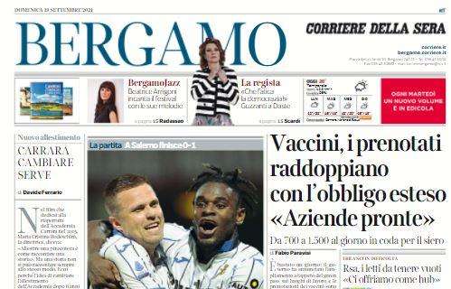 Corriere di Bergamo: "L'Atalanta sa anche soffrire, Zapata risolve una serata difficile"