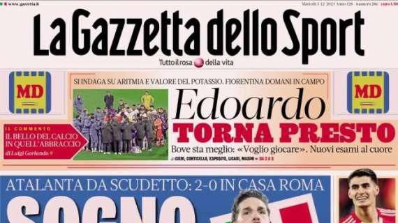 La Gazzetta dello Sport in prima pagina sulla vittoria dell'Atalanta: "Sogno Dea"