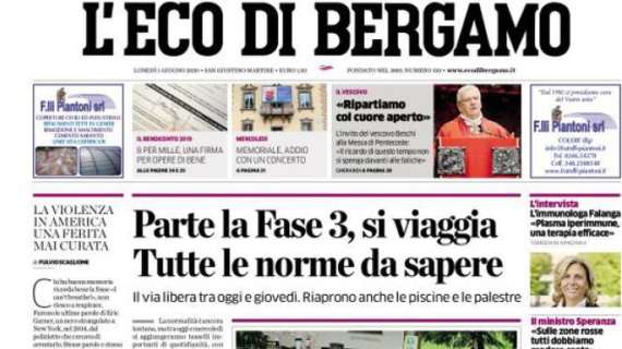 L'Eco di Bergamo: "Parte la Fase 3, si viaggia. Tutte le norme da sapere"