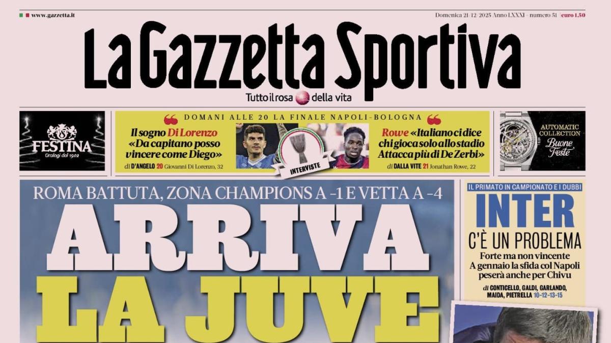 PRIMA PAGINA - La Gazzetta Sportiva: "Arriva la Juve"