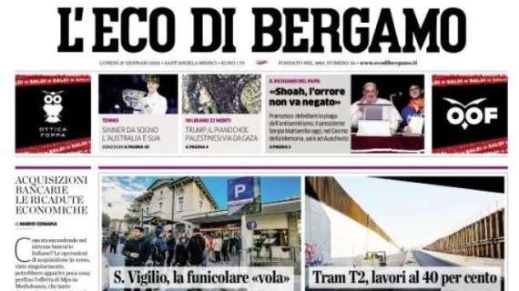 L'Eco di Bergamo titola: "Retegui re dei gol. Nel mirino Inzaghi e il trono di Serie A"