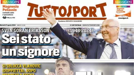 Tuttosport in prima pagina: "Thiago delle meraviglie, Eriksson è stato un signore"