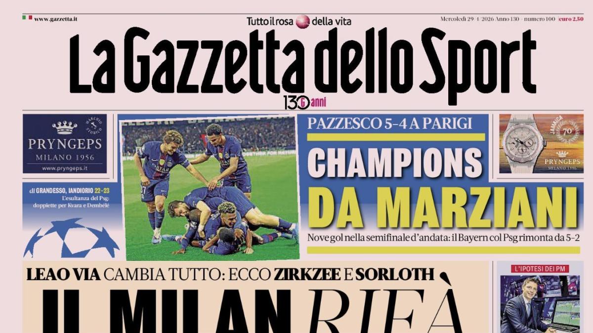 PRIMA PAGINA - La Gazzetta dello Sport: "Il Milan rifà l'attacco"