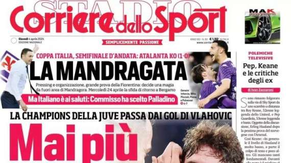 L'apertura del Corriere dello Sport su Vlahovic e la Juve: "Mai più senza"