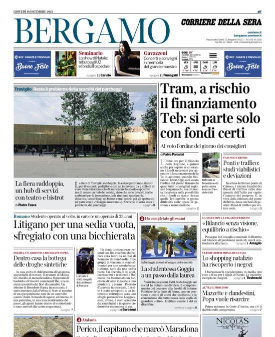 PRIMA PAGINA - Corriere di Bergamo: "Perico, il capitano che marcò Maradona"
